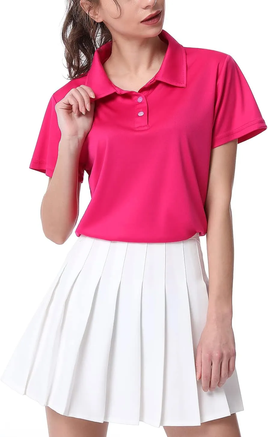 3-Pack Women's Short-Sleeve Sport Polo Shirts Quick Dry Moisture-Wicking Activewear Polos Tops for Work