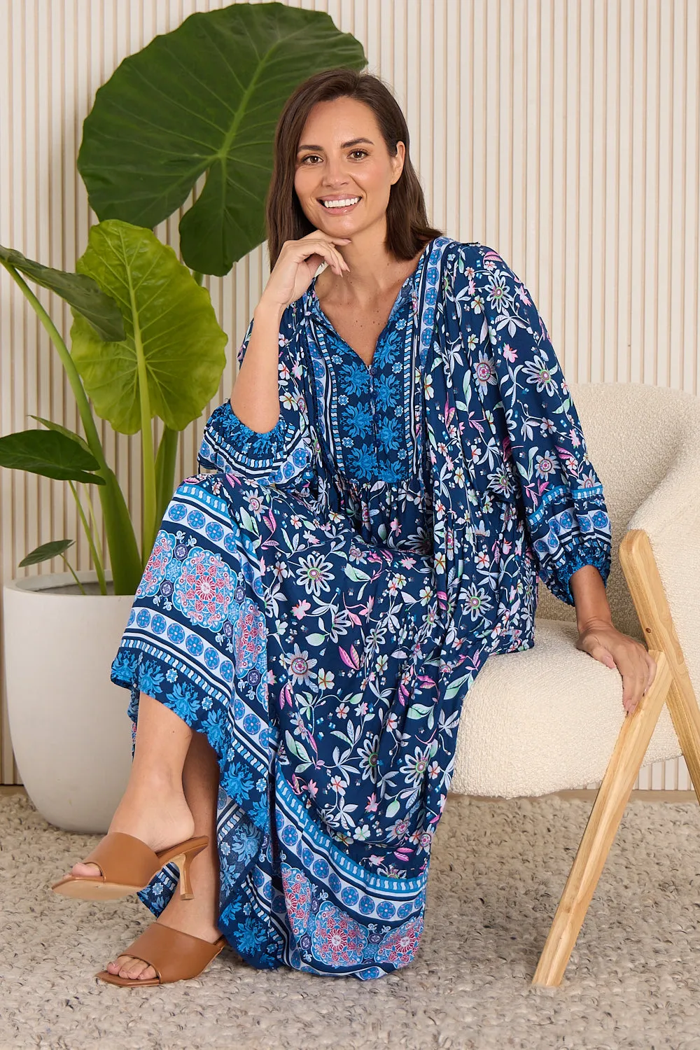 Aleria Dress - Navy Floral