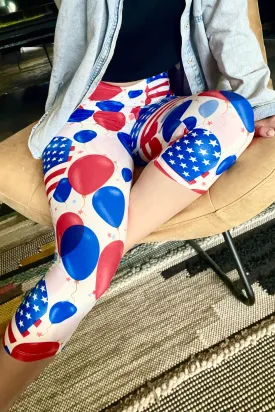 American Flag Capri Leggings