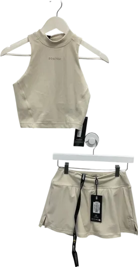 Bo   Tee Beige Soft Active Tank Top And Skort In Bone UK S