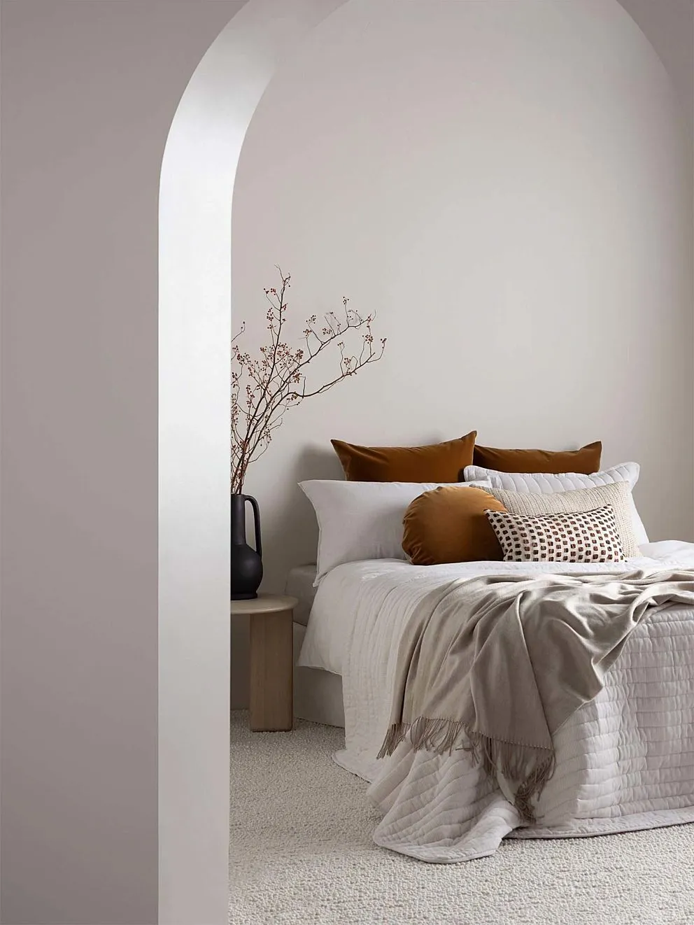 Cashmere Mix Throw - Oatmeal/Chalk