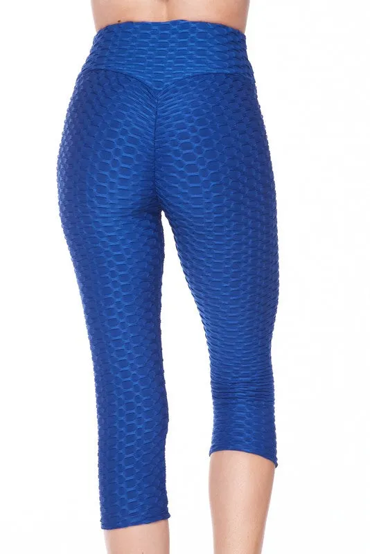 Cobalt Blue BUBBLE Capris w/Scrunchy Back Detail