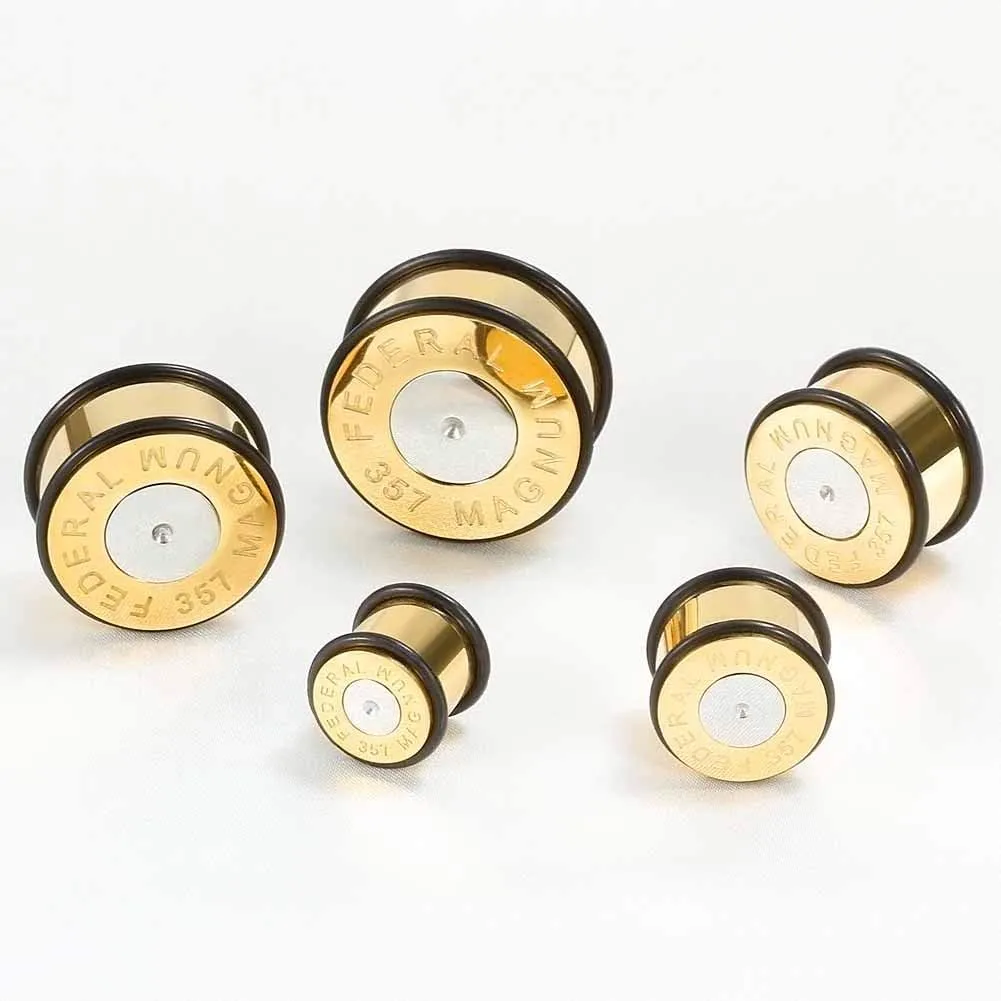 COOEAR Surgical Steel Plugs Ear Gauges Piercing Earrings Bar Style With Two O-rings Stretchers Expander Size 2g(6mm) to 5/8"(16mm)