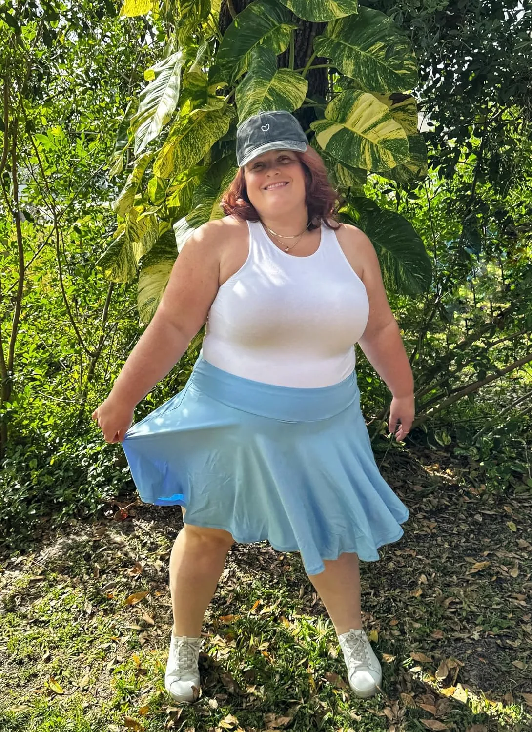 COOTRY Women's Plus Size Pleated Tennis Skirt with Shorts Athletic Golf Skorts with Pockets High Waisted Workout Skirts