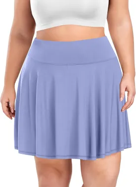 COOTRY Women's Plus Size Pleated Tennis Skirt with Shorts Athletic Golf Skorts with Pockets High Waisted Workout Skirts