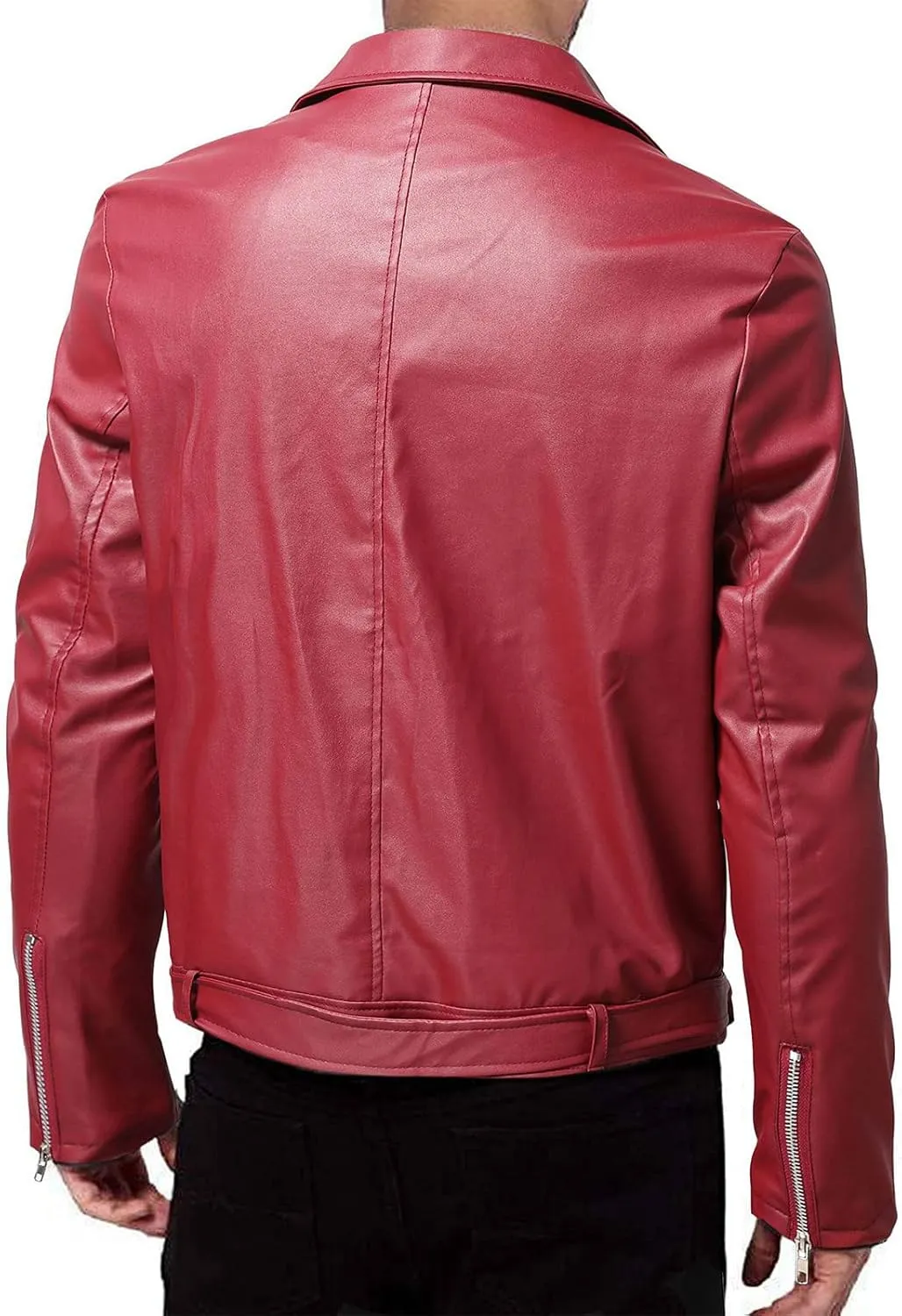 DuDubaby Men Vintage Cool Jacket Leather Long Sleeve Autumn Winter Stand Collar Club Coat