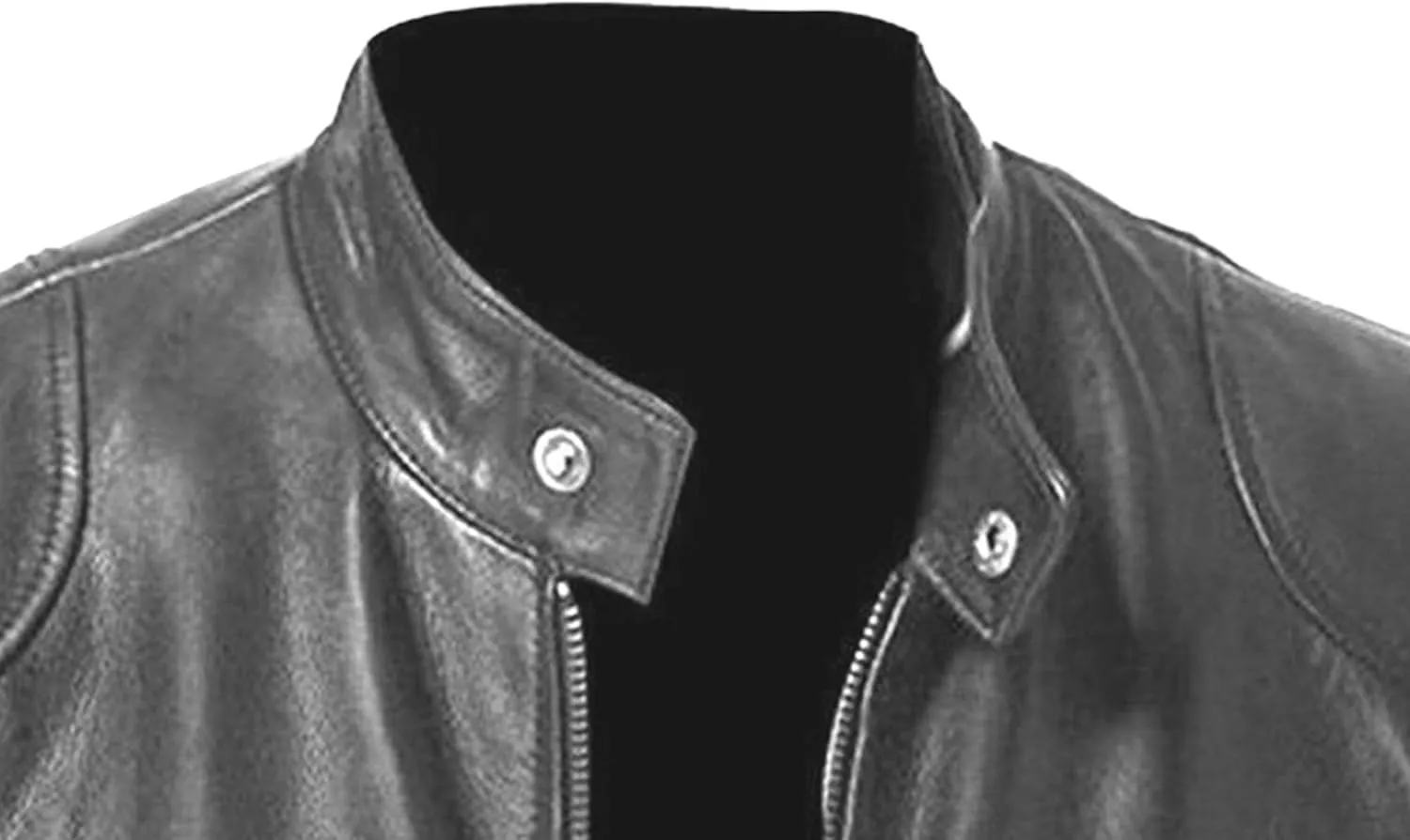 Men's Casual Leather Jacket Motorcycle Lightweight PU Outwear Stand Collar Bomber Leather Jacket