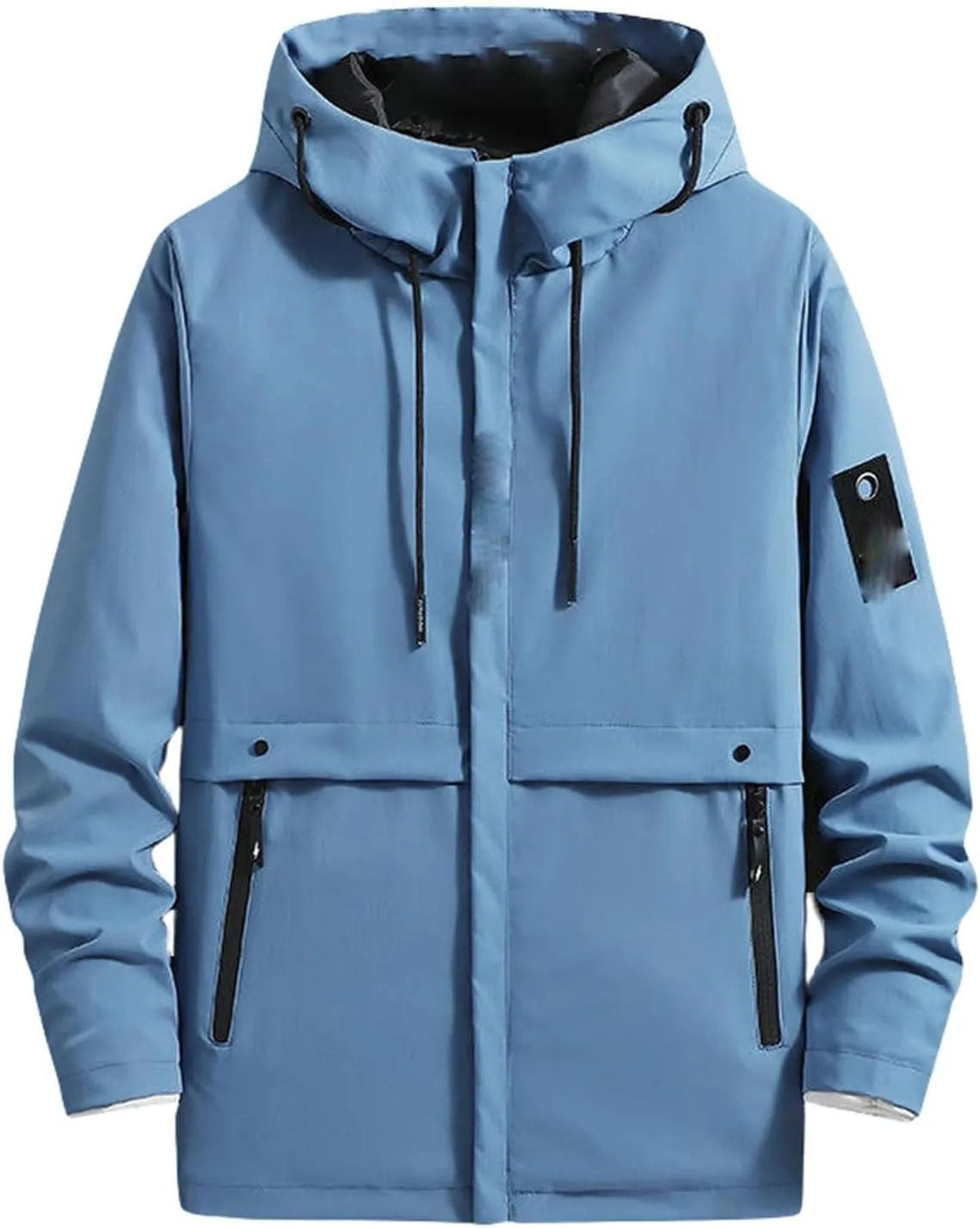 Men's Spring Autumn Hooded Color Block Trendy Handsome Casual Workwear Korean Style Slim Fit Jacket Coat