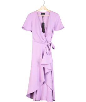 Phase Eight Lilac Julissa Ruffle Wrap Midi Dress UK 12