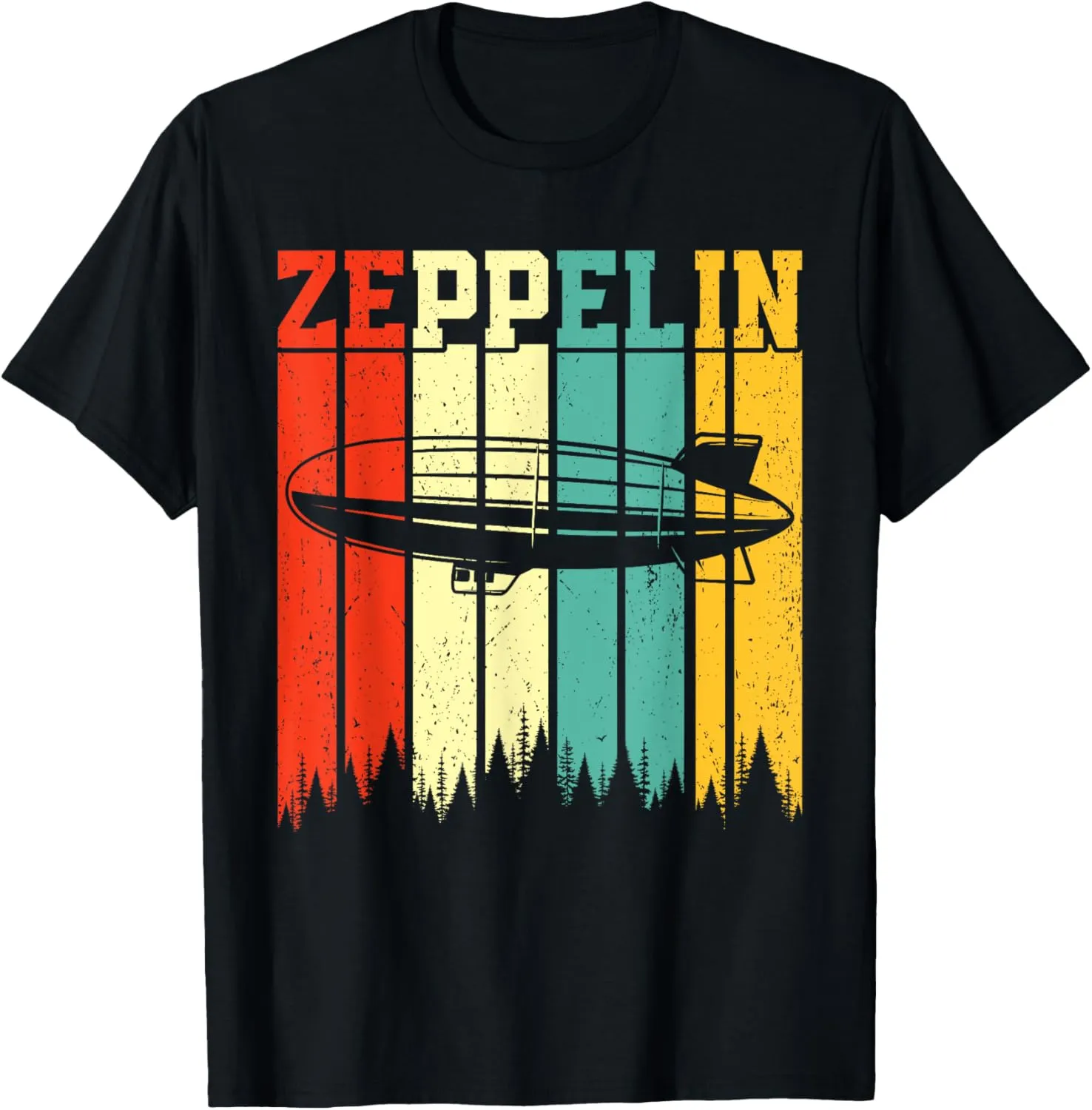 Retro Zeppelin 70s 80s Dirigible Airship Zepelin Zepplin T-Shirt