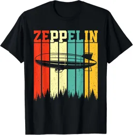 Retro Zeppelin 70s 80s Dirigible Airship Zepelin Zepplin T-Shirt