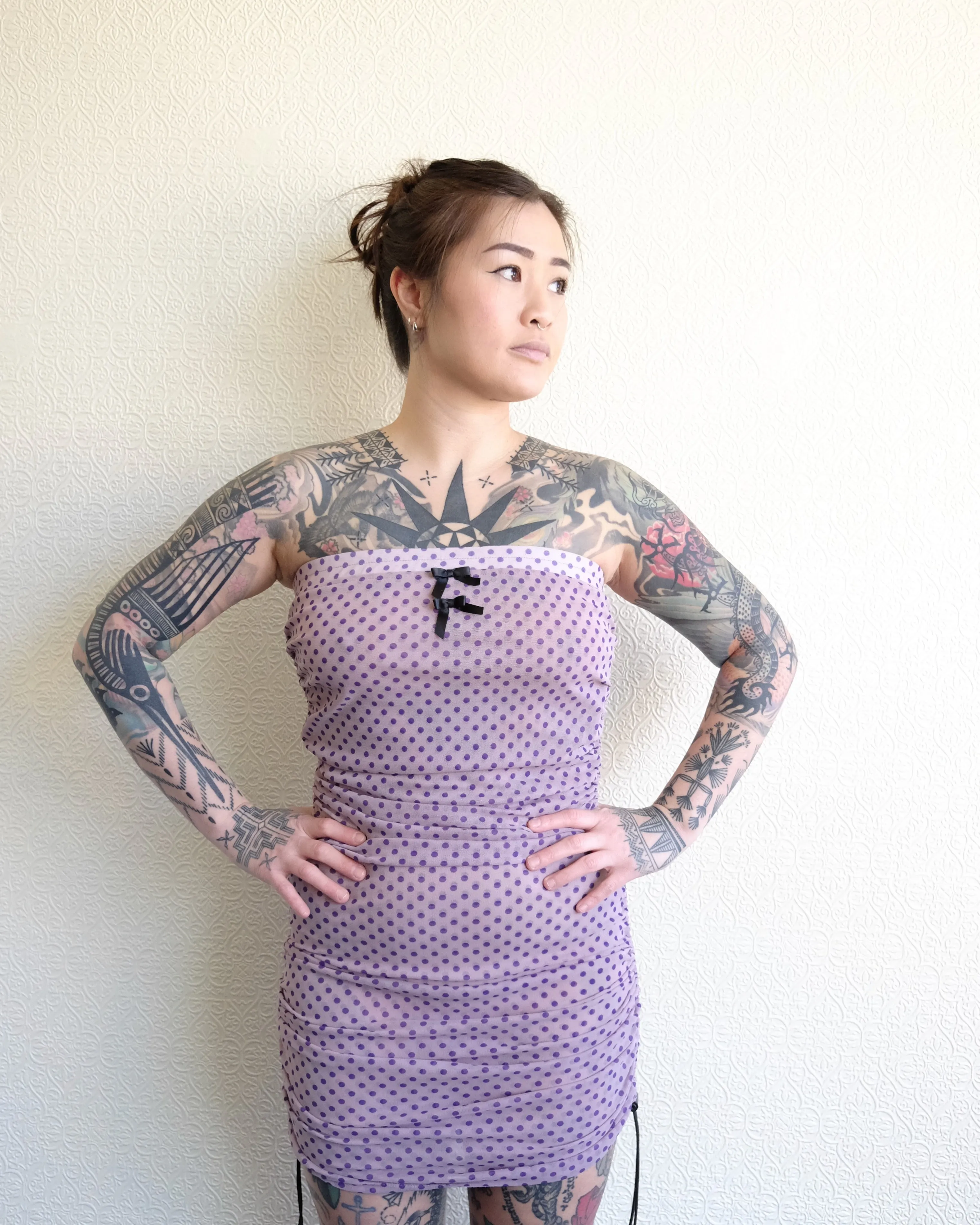 Scrunch Mini Dress, Grape