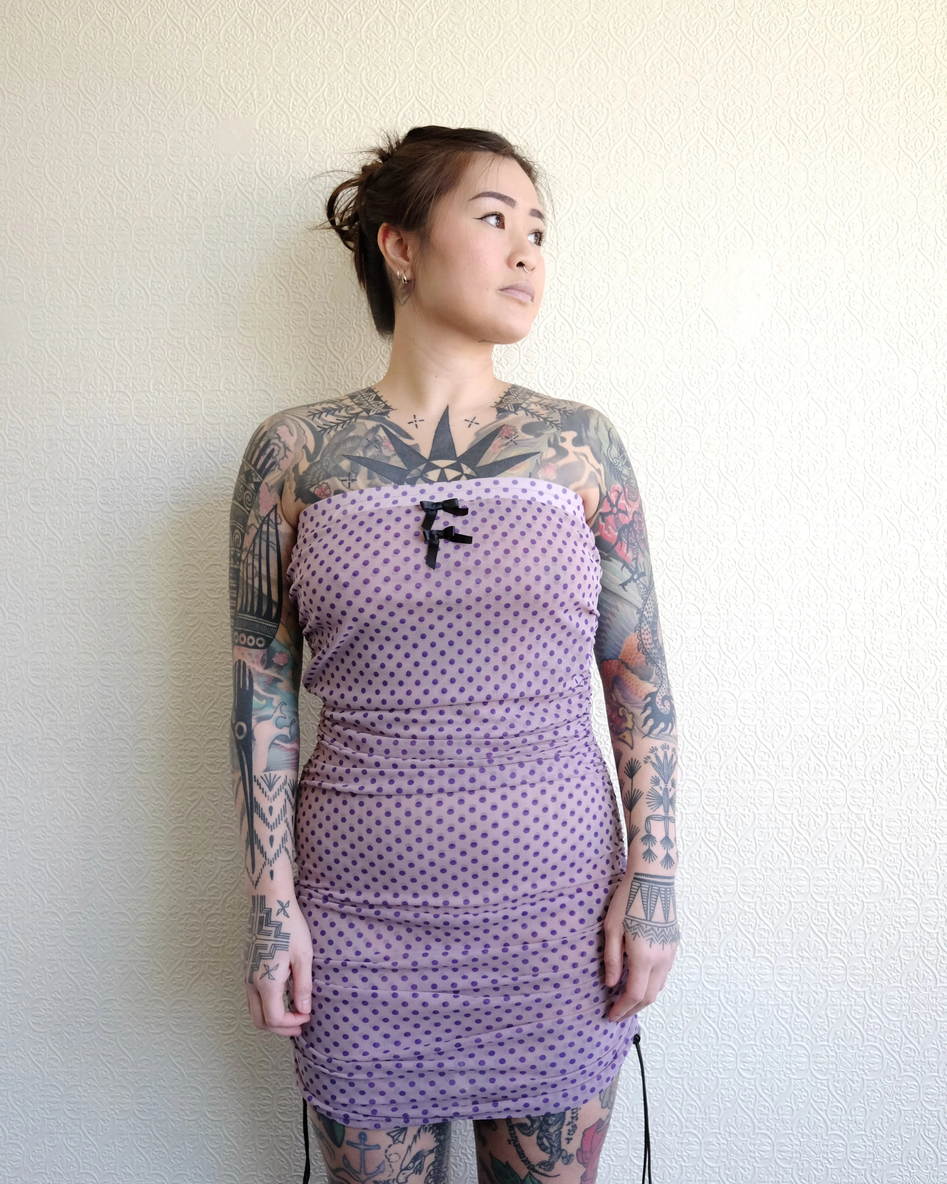 Scrunch Mini Dress, Grape