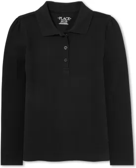 The Children's Place Girls' Long Sleeve Pique Polo