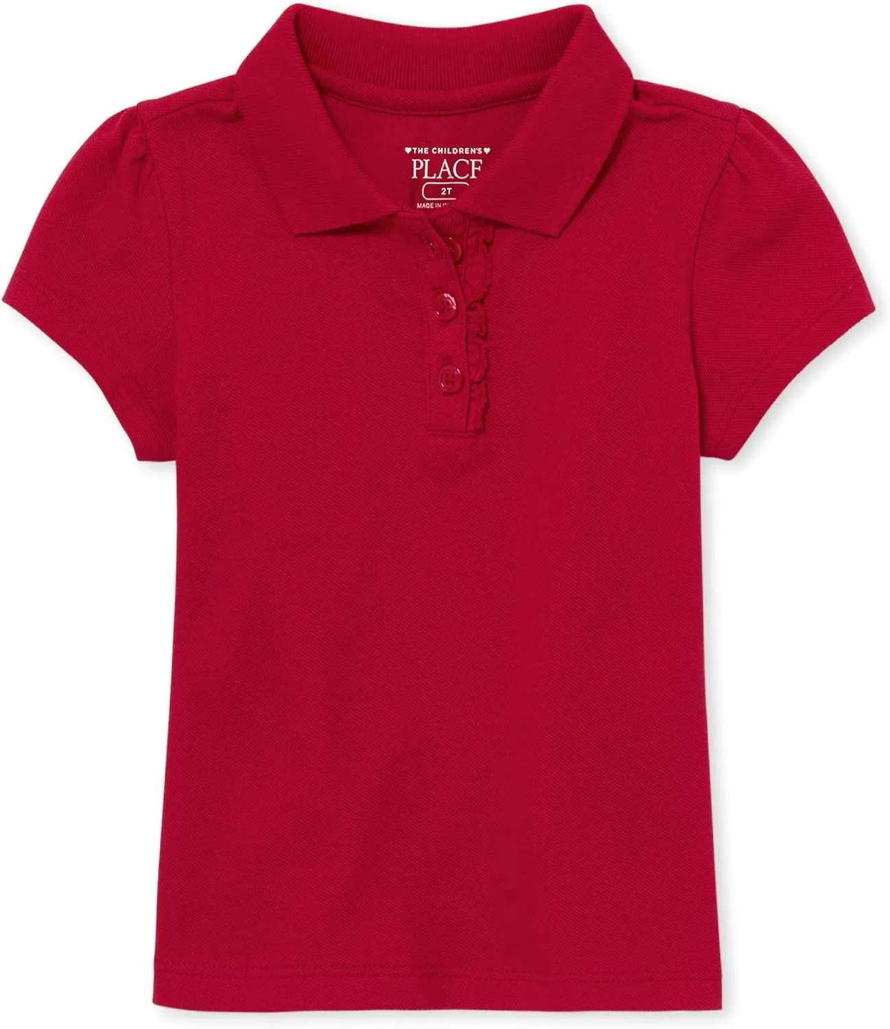 The Children's Place girls Short Sleeve Ruffle Pique Polo