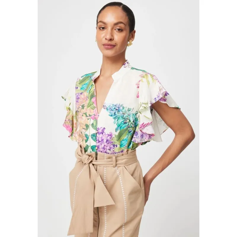 Tierra Linen Viscose Top | Wisteria Alba