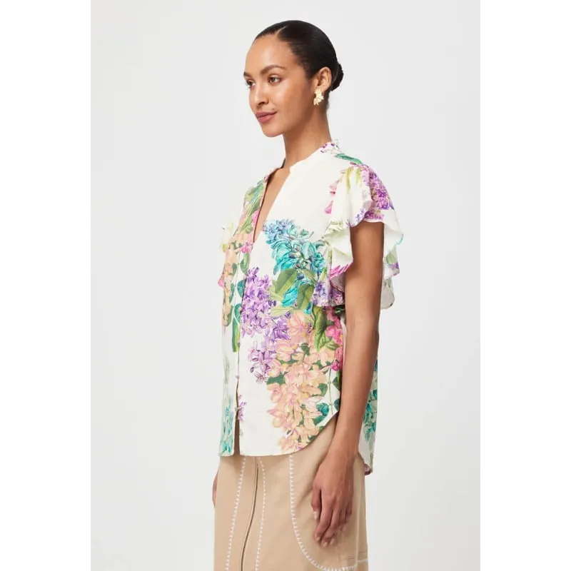 Tierra Linen Viscose Top | Wisteria Alba