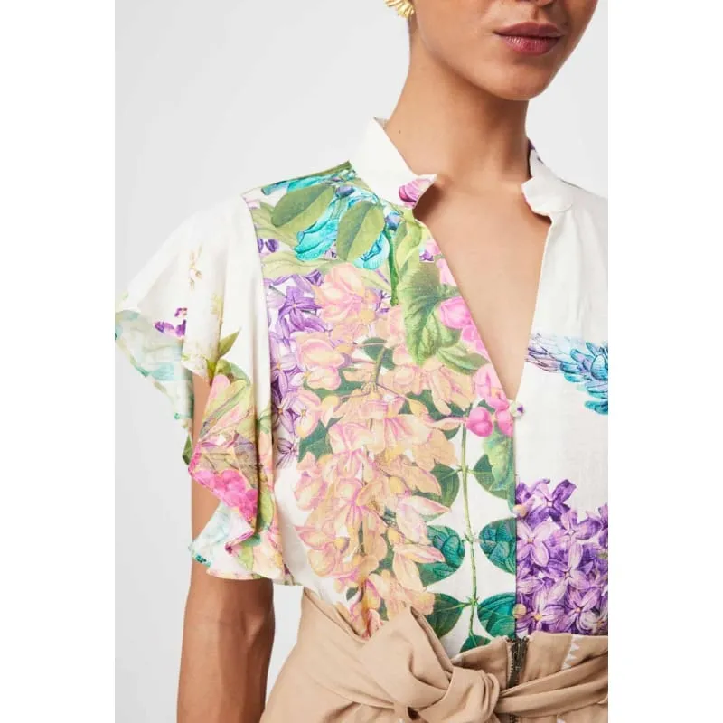 Tierra Linen Viscose Top | Wisteria Alba