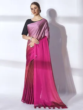 Women Party Wear Printed Pink Colour Rangoli Silk Saree Collection