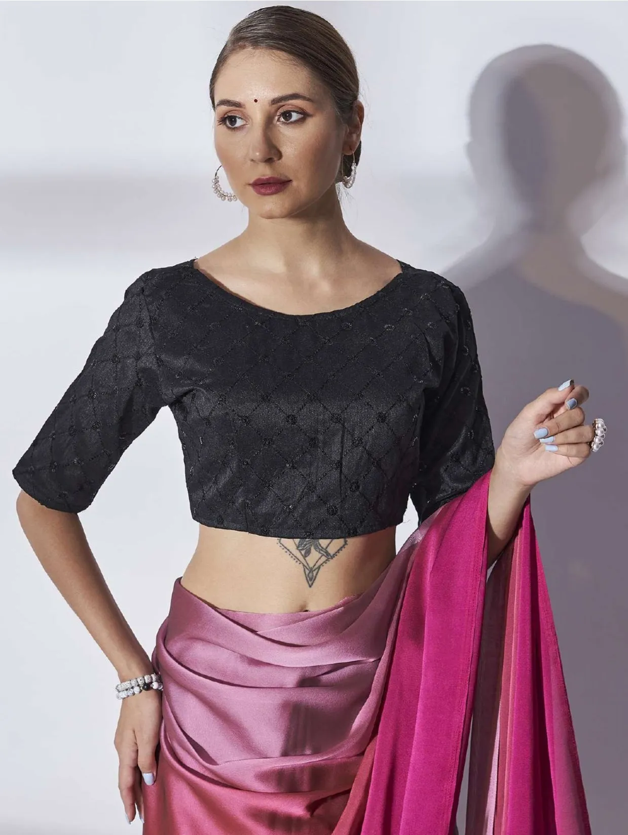 Women Party Wear Printed Pink Colour Rangoli Silk Saree Collection