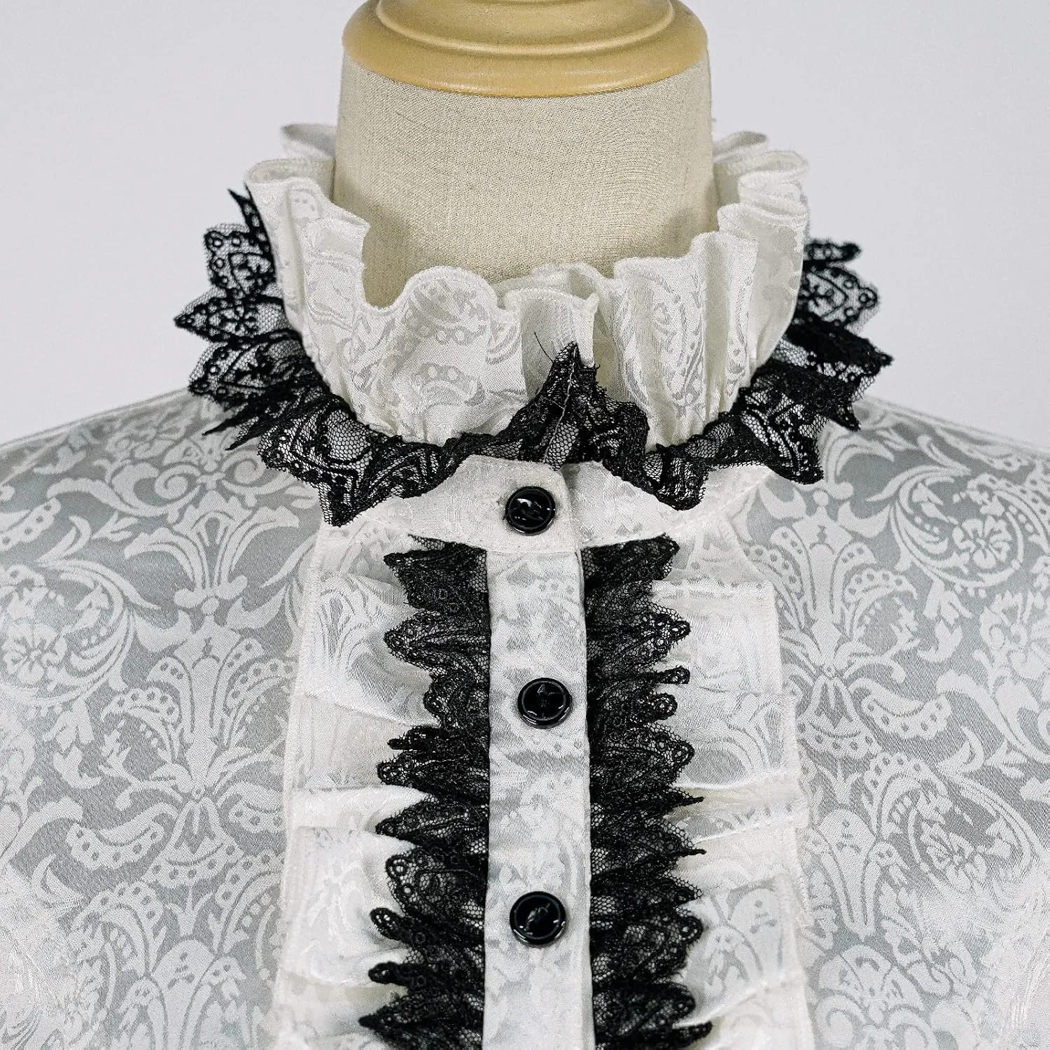Women's Medieval Gothic Shirt Long Sleeve Victorian Blouse Vintage Lotus Ruffle Blouse.