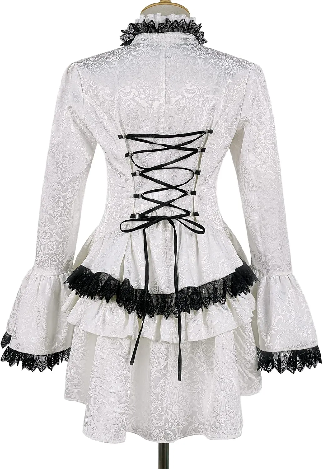 Women's Medieval Gothic Shirt Long Sleeve Victorian Blouse Vintage Lotus Ruffle Blouse.