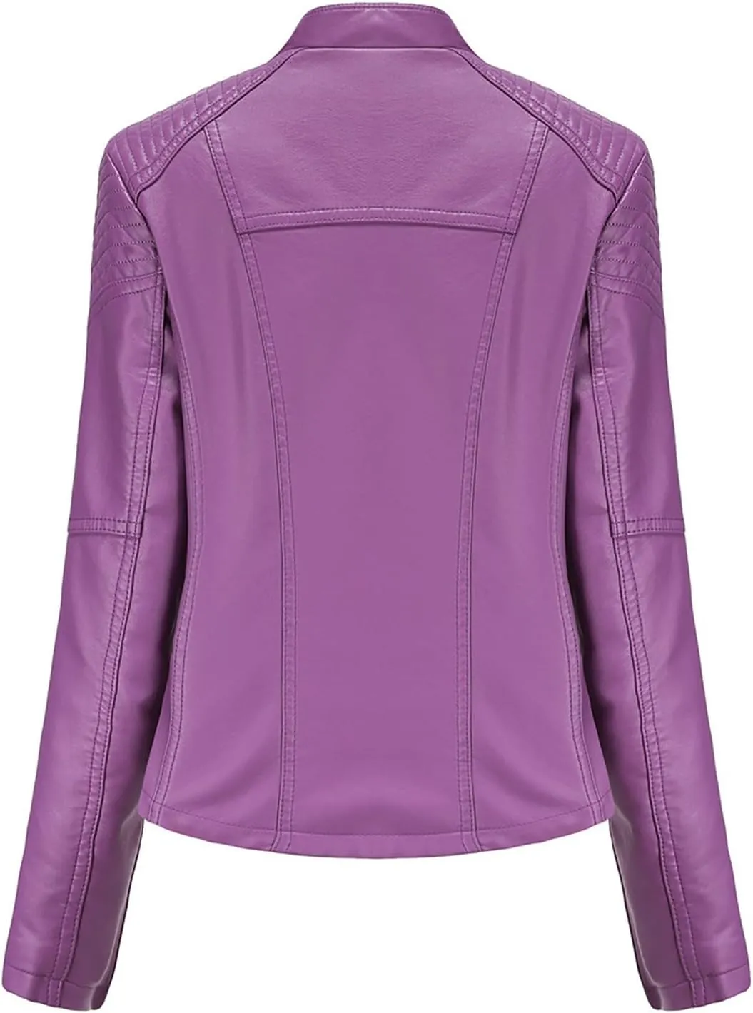 Women's Motorcycle Jacket Plus Size Zip Cropped Faux Leather Jackets Lapel Open Front Short Pleather Suit Bike Coat