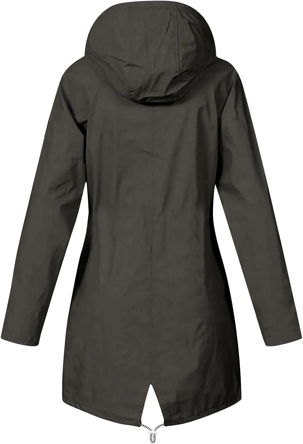 Womens Rain Jacket with Hood Waterproof Windbreaker Jacket Lightweight Long Raincoat Outdoor Trench Coat with Pockets