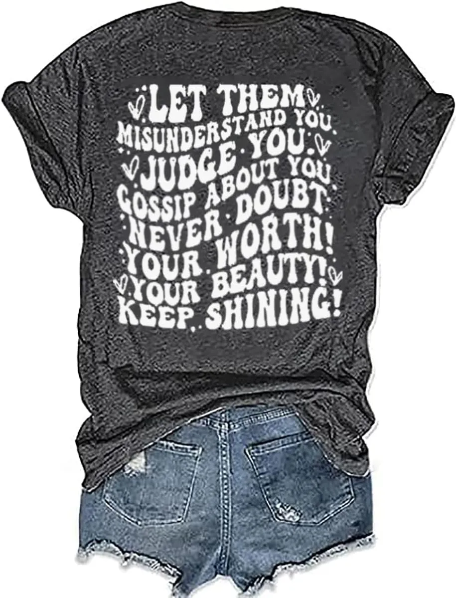 You Matter to The Person Behind Me T-Shirt Women Casual Short Sleeve V-Neck Shirts Tops Inspirational Graphic Tee