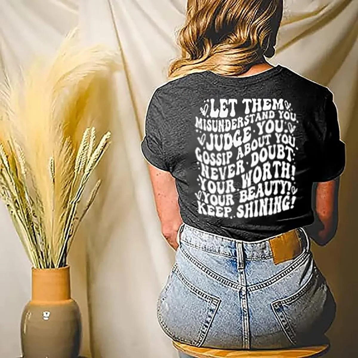 You Matter to The Person Behind Me T-Shirt Women Casual Short Sleeve V-Neck Shirts Tops Inspirational Graphic Tee